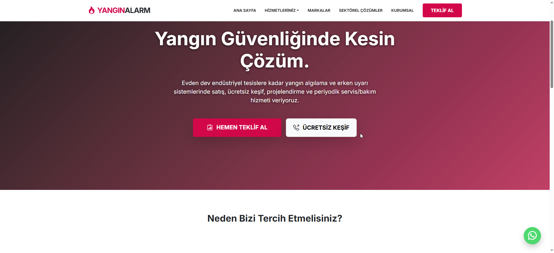YanginAlarmSistem.com – Web Yazılım, SEO, Google Ads ve Sürekli Dijital Yönetim Projesi